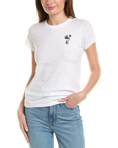 Rag & Bone Mushroom-embroidered Short-sleeved Organic-cotton T-shirt In White