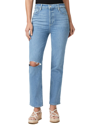 Paige Stella Womens Distressed Released Hem Straight Leg Jeans
