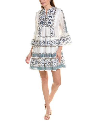 Bella Tu Bell-sleeve Mini Dress In White