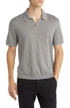 Theory Brenan Linen-blend Jersey Polo Shirt In Force Grey