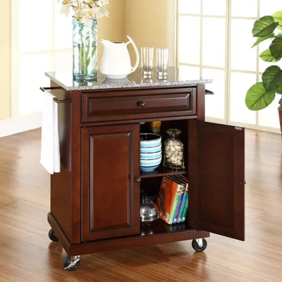 CROSLEY FURNITURE COMPACT GRANITE TOP KITCHEN CART