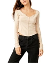 Free People Eyes On You Long Sleeve Knit Top In Grey
