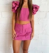 Sofie The Label Hailey Flutter Sleeve Top In Pink In Pink