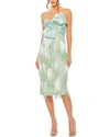 Mac Duggal Bow Front Strapless Fringe Midi Dress In Multi