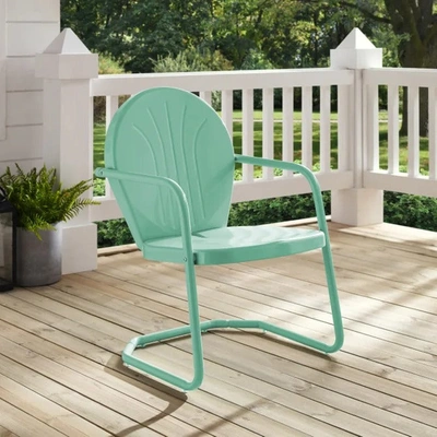 Crosley Furniture Griffith Retro Metal Outdoor Chair In Green
