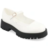 Journee Collection Kamie Mary Jane Platform Flat In White
