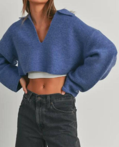 Buttermelon Risa Sweater Top In Blue