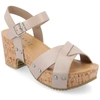 Journee Collection Platform Sandal In Grey