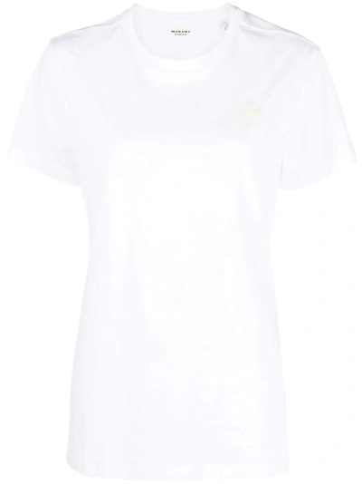 Isabel Marant Étoile Embroidered-logo Organic Cotton T-shirt In White