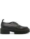 Lorena Antoniazzi 50mm Lace-up Leather Loafers In Black