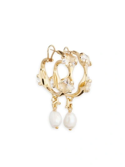 Ami Alexandre Mattiussi Crystal-embellished Hoop Earrings In Gold