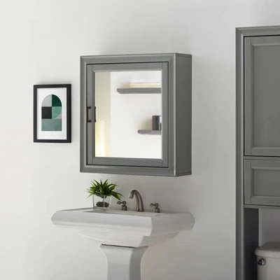 Crosley Furniture Tara Bathroom Mirror Cabinet In Gray