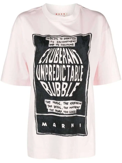 Marni Slogan-print Cotton T-shirt In White