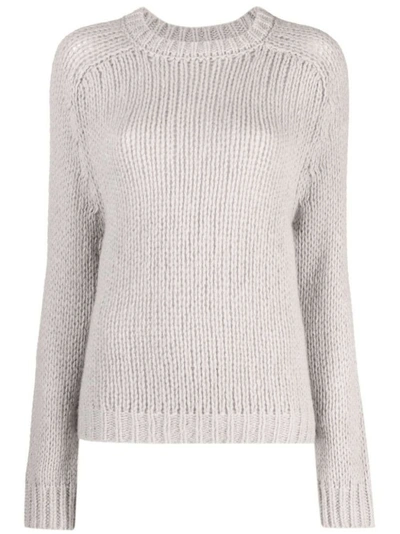 Peserico Alpaca Wool-blend Crew-neck Jumper In White