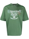 Dsquared2 Logo-print Green Cotton T-shirt In Green