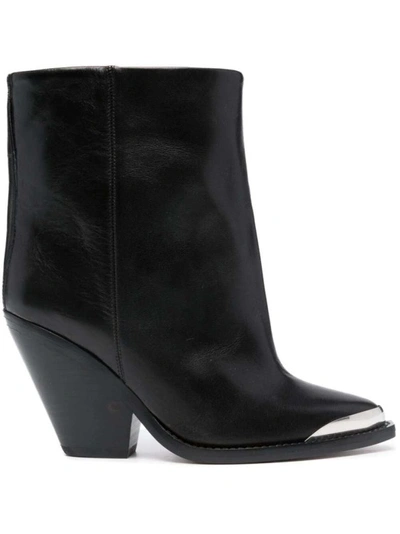 Isabel Marant 95mm Leather Boots In Black