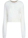 Marni Round-neck Cropped Jumper In White