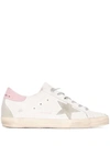 GOLDEN GOOSE SUPERSTAR DISTRESSED LACE-UP SNEAKERS