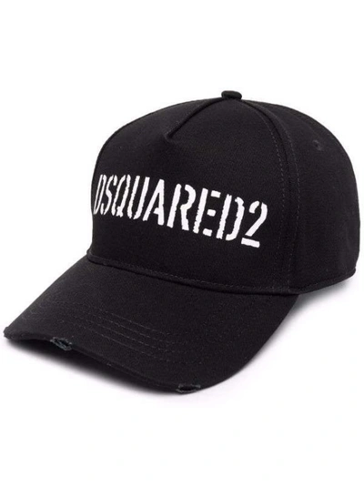 Dsquared2 Embroidered Logo Cap In Black