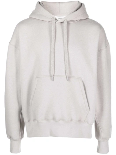 Ami Alexandre Mattiussi Ami Long Sleeved Drawstring Hoodie In White