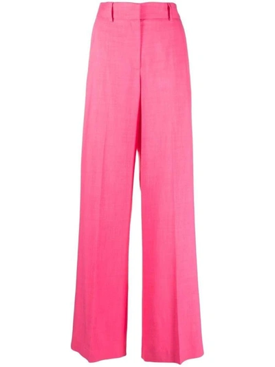 Msgm High-waist Wide-leg Trousers In Pink