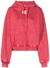 Alexander Wang Hoodie Mit Logo In Burgundy