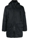 STONE ISLAND COMPASS-MOTIF BLACK PARKA