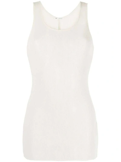 Ami Alexandre Mattiussi Ivory White Scoop-neck Sleeveless Tank Top