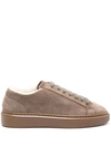 DOUCAL'S SUEDE SHEARLING-LINING SNEAKERS