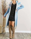 Adora Pastel Tassel Tribal Cardigan In Sky Blue In Blue