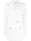 Golden Goose Double-breasted Clizia Blazer With Belt At The Waist In White