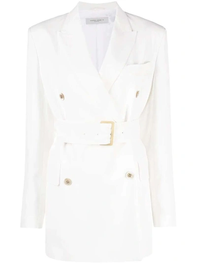 Golden Goose Double-breasted Belted Blazer In White