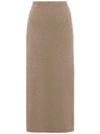 Jw Anderson Beige Tube Midi Skirt In Brown