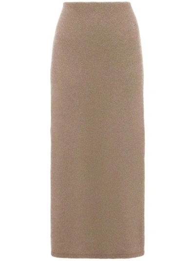 Jw Anderson Beige Tube Midi Skirt In Brown