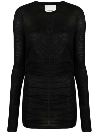 Isabel Marant Top Posy Keyhole-detail Knit Jumper In Black