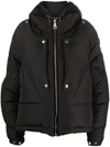 KHRISJOY BLACK HOODED ZIP-UP PADDED JACKET