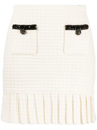 SELF-PORTRAIT SEQUIN-EMBELLISHED WAFFLE-KNIT MINISKIRT