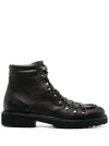 Doucal's Pebbled Leather Ankle Boots In Black