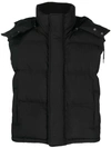 Ami Alexandre Mattiussi Hooded Padded Gilet In Black
