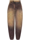 BALMAIN TIE-DYE PRINT TAPERED DENIM JEANS