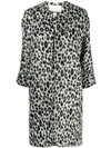 Isabel Marant Leopard-print Zip-up Coat In Grey