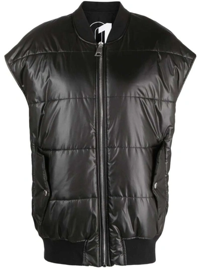 Khrisjoy Padded Bomber Waistcoat In Black