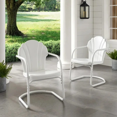 Crosley Tulip 2 Piece Chair Set In White