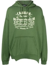 Dsquared2 Graphic-print Cotton Hoodie In Green
