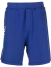 Dsquared2 Cotton Logo Print Shorts In Blue