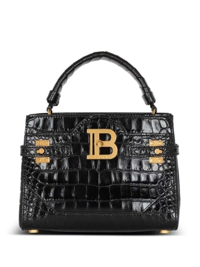 Balmain B-buzz 22 Quilted Leather Tote Bag In Black