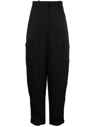 Joseph Devonport Flap-pockets Wool-blend Twill Trousers In Black