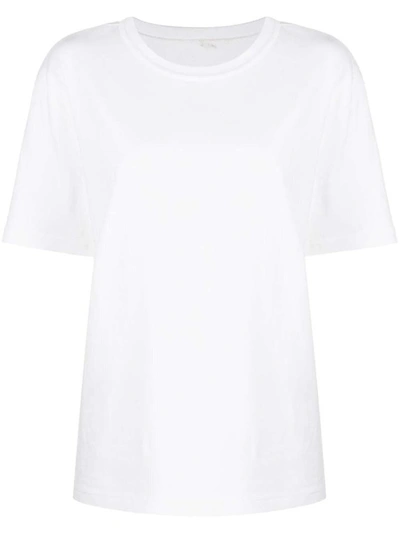 ALEXANDER WANG WHITE RUBBERISED LOGO COTTON T-SHIRT