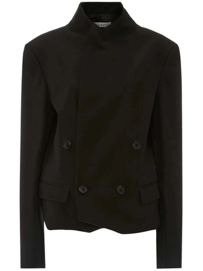Jw Anderson Double-breasted Button Jacket In Black