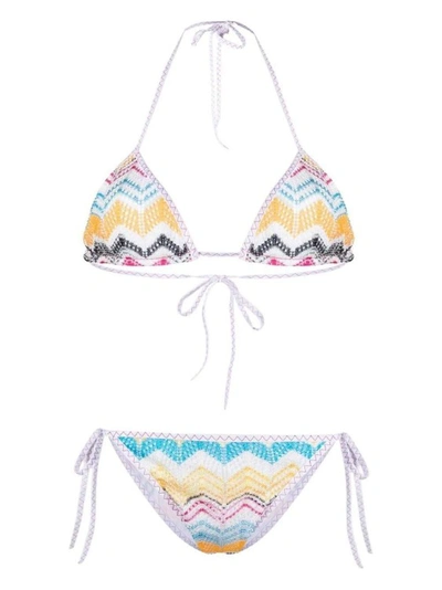 Missoni Zigzag-print Bikini Set In White